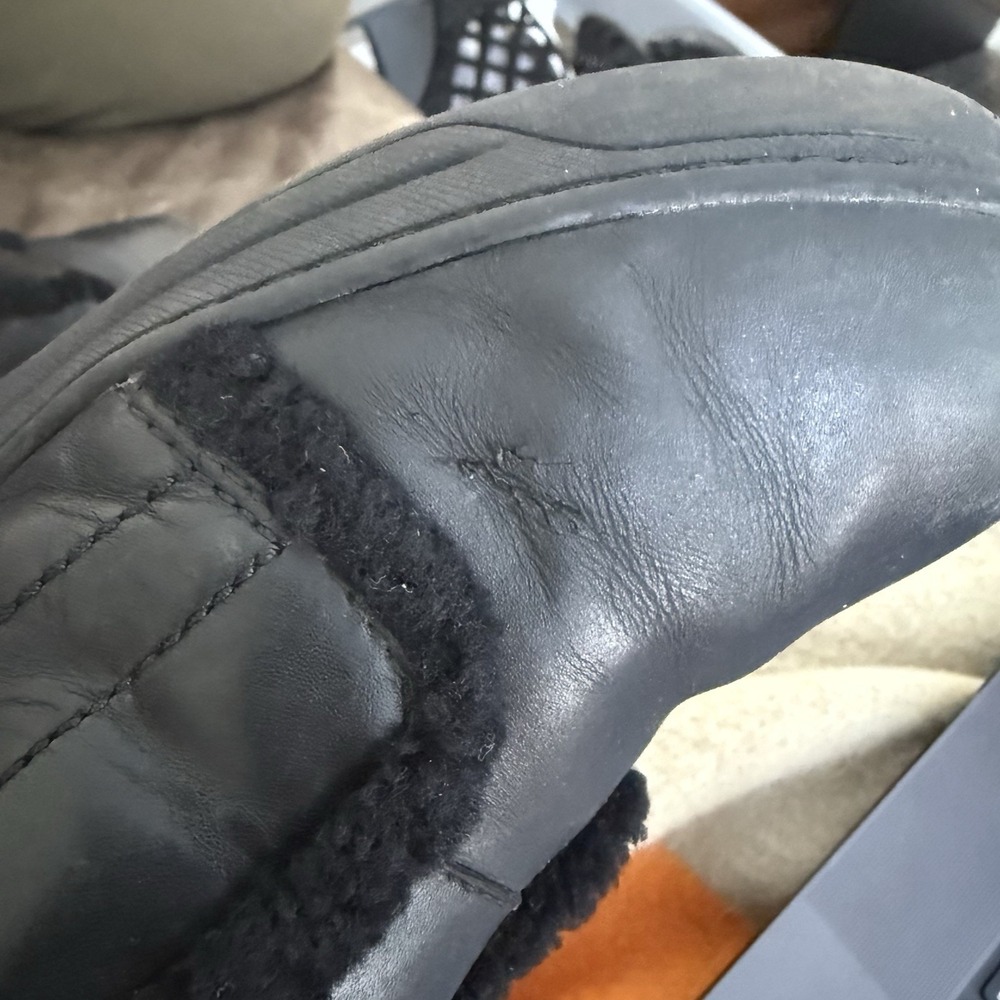 Womens Prada Sport Black Leather Shearling‎ High Top Hidden Wedge Sneakers EU 36 - Picture 10 of 12